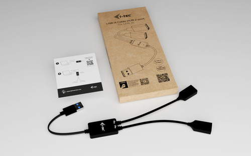i-tec USB-A Cable HUB 2 port (2x USB-A). Kabellänge: 0,1 m. Anschluss 1: USB A, Anschluss 2: 2 x USB A, USB Version: USB 3