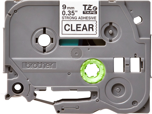 Brother TZE-S121 Label Tape - 9.53 mm Width x 7.99 m Length - Permanent Adhesive - Thermal Transfer - Clear - Laminated - 
