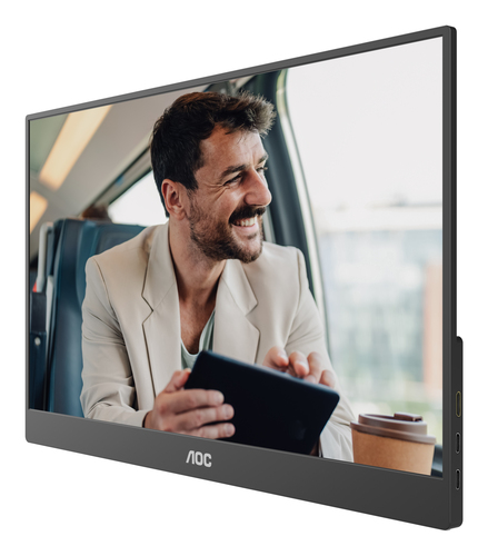 Monitor LED AOC 16T20E2 406,4 mm (16") Classe Full HD - 16:9 - Nero - 39,6 cm (15,6") Viewable - Tecnologia In-plane Switc