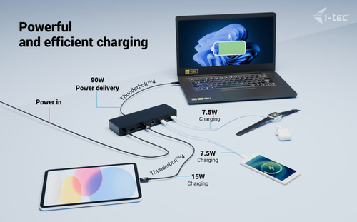 i-tec 11 Anschluss(e) Thunderbolt 4, USB-Typ C Docking Station für Monitor, Notebook, Mikrofon, Tablet-PC, Desktop-PC - La