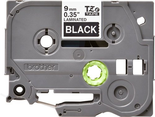 Brother P-touch TZE325 Label Tape - 9.52 mm Width - White, Black - Laminated - 1 Each