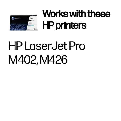 HP 26A Original Laser Toner Cartridge - Black - 1 Each - 3100 Pages