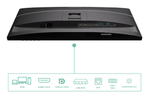 AOC Q27P4CV. Taille de l'écran: 68,6 cm (27"), Résolution de l'écran: 2560 x 1440 pixels, Temps de réponse: 4 ms, Format d