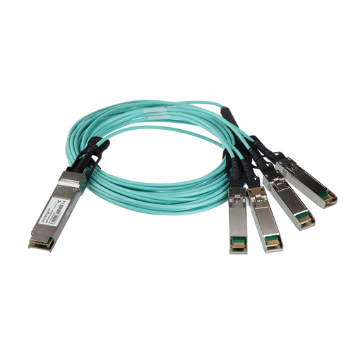 StarTech.com QSFP4X10GAO3. Kabellänge: 3 m, Anschluss 1: QSFP+, Anschluss 2: 4x SFP+