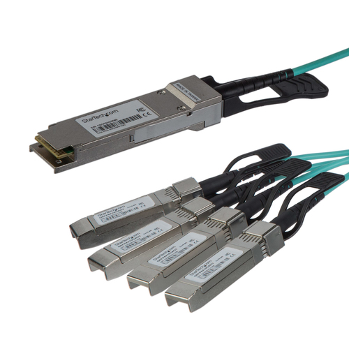 StarTech.com QSFP4X10GAO3. Kabellänge: 3 m, Anschluss 1: QSFP+, Anschluss 2: 4x SFP+