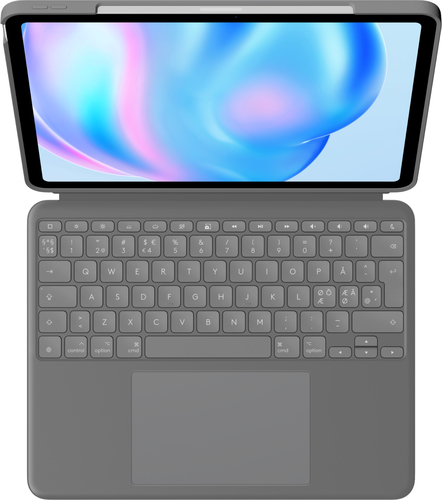 Logitech Combo Touch Keyboard/Cover Case for 33 cm (13") Apple iPad Air 13 (2024) Tablet - Oxford Gray - Scuff Resistant, 