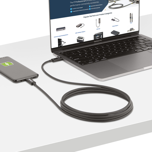 StarTech.com 2 m Aktives Thunderbolt 4 Kabel, 40 Gbit/s, 100W PD, 8K Display Kabel, kompatibel mit USB4, Thunderbolt 3, US