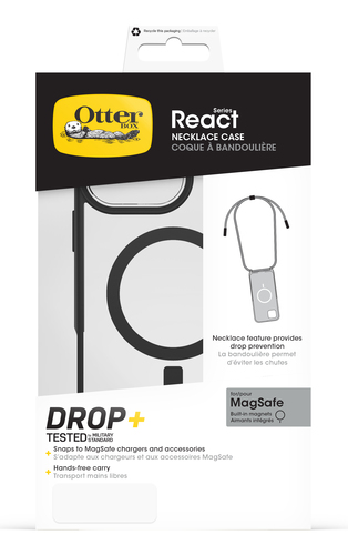 OtterBox React Estojo de transporte Apple Smartphone - Resistente a quedas - Plástico Corpo - Alça de pescoço - 177 mm Alt