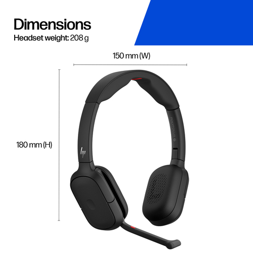 Poly Focus 625 Fold Kabel/Kabellos Kopfbügel Stereo Headset - Microsoft-Teams-Zertifizierung - Binaural - Ohraufliegend - 