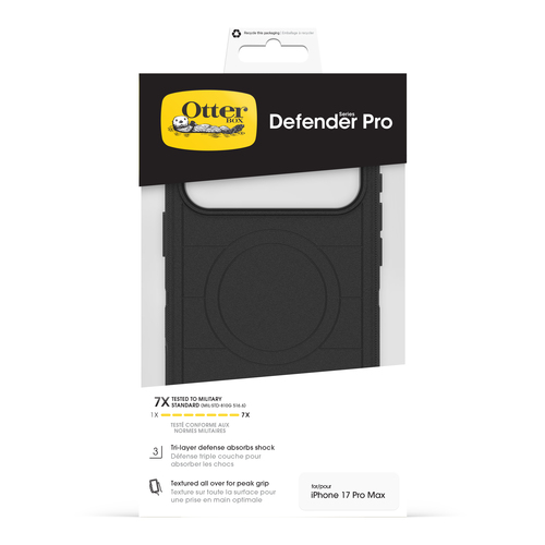 OtterBox Defender Pro MagSafe. Tipo de mala: Capa, Compatibilidade da marca: Apple, Compatibilidade: iPhone 17 Pro Max, Ta