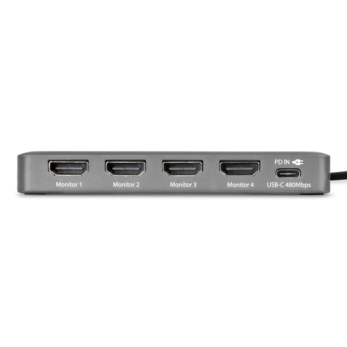 StarTech.com USB Type C Docking Station for Workstation - Charging Capability - 140 W - Space Gray - TAA Compliant - 4 Dis