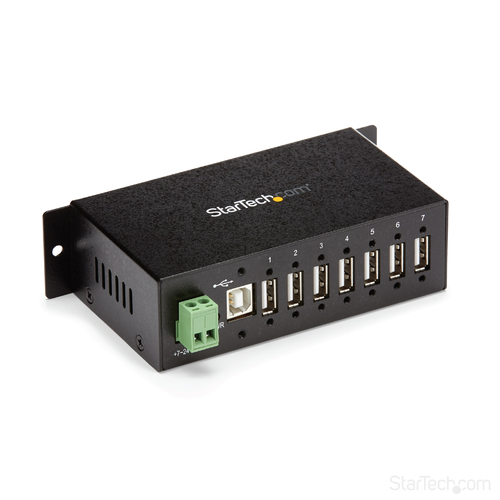 StarTech.com USB Hub - USB Type B - External - Black - TAA Compliant - 7 Total USB Port(s) - 7 USB 2.0 Port(s) - PC, Mac