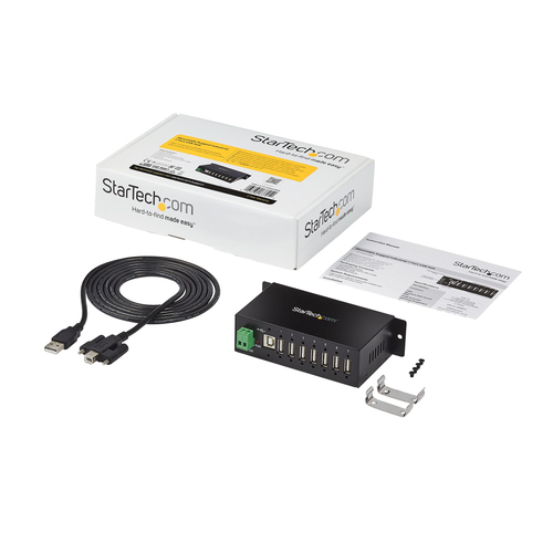 StarTech.com USB Hub - USB Type B - External - Black - TAA Compliant - 7 Total USB Port(s) - 7 USB 2.0 Port(s) - PC, Mac