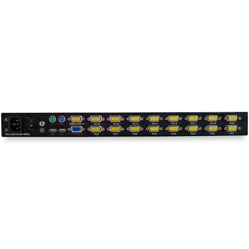 StarTech.com LCD Rack Console KVM Switch - Steel - Black - 16 Computer(s) - 43.2 cm (17") LCD - SXGA - 1280 x 1024 - 2 x P