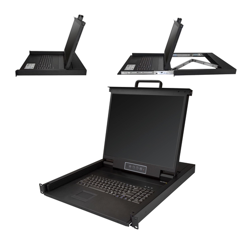 StarTech.com RKCONS1901 LCD Rack Console - 48.3 cm (19") LCD - SXGA - 1280 x 1024 - 1 x VGA - Keyboard - TouchPad - 1U Hig