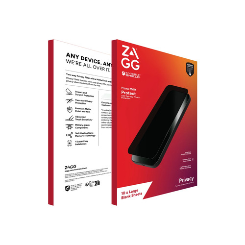 InvisibleShield Privacy Matte. Brand compatibility: Universal, Protection features: Impact resistant, Scratch resistant. P