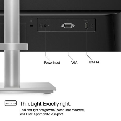 HP Series 5 23.8 inch FHD Height Adjust Monitor - 524sh. Display diagonal: 60.5 cm (23.8"), Display resolution: 1920 x 108