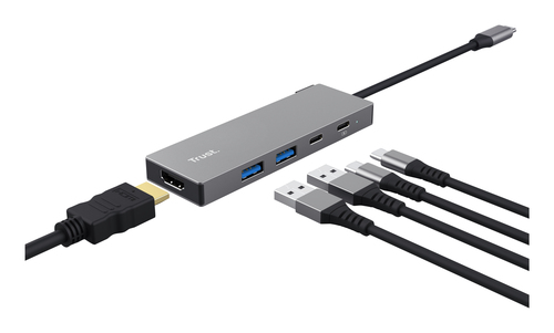 Trust 26062. Host interface: USB Type-C, Hub interfaces: HDMI, USB 3.2 Gen 1 (3.1 Gen 1) Type-A, USB 3.2 Gen 1 (3.1 Gen 1)