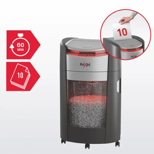 Rexel ShredMax AutoFeed+ 300X Cross Cut Paper Shredder. Shredding type: Cross shredding, Working width: 22.5 cm, Shredding