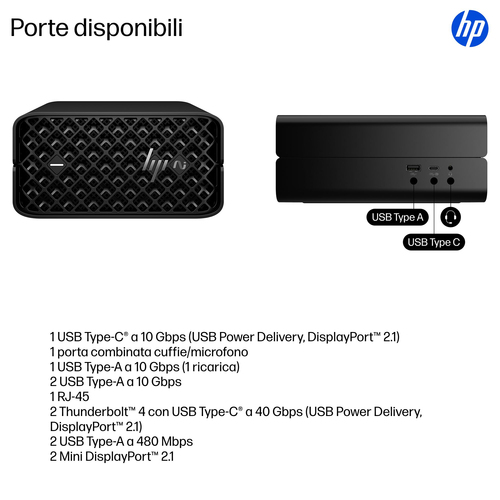 Workstation HP Z2 Mini G1a - 1 x AMD Ryzen AI MAX PRO 390 - 64 GB - 1 TB SSD - Mini PC - Jet Black - AMD Chip - Windows 11