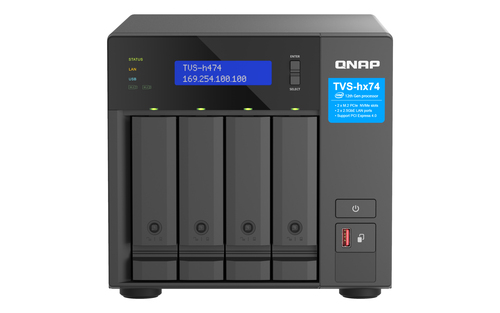 QNAP TVS-H474. Typ: NAS. Gehäusetyp: Tower. Geräteklasse: Kleines & Mittleres Unternehmen. Prozessorfamilie: Intel® Core? 