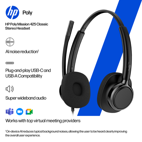 HP POLY MISSION 425 STEREO USB WIRED HEADSET CLASSIC (BULK)