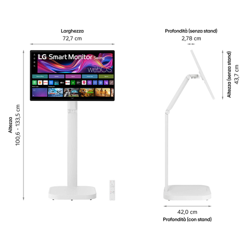 LG 32U889SA-W. Display diagonal: 80 cm (31.5"), Display resolution: 3840 x 2160 pixels, HD type: 4K Ultra HD, Display tech