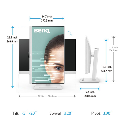 BenQ GW2790QT. Bildschirmdiagonale: 68,6 cm (27"), Display-Auflösung: 2560 x 1440 Pixel, HD-Typ: Quad HD, Bildschirmtechno