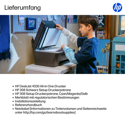 HP DeskJet 4330 Wireless All-in-One Farbe Drucker. Drucktechnologie: Thermal Inkjet, Printing: Farbdruck, Maximale Auflösu