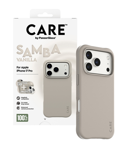 PanzerGlass CARE™ by ® Samba Case Vanilla w. MagSafe iPhone 18 Pro | 17 Pro. Case type: Cover, Brand compatibility: Apple,