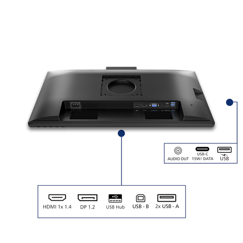 Philips 24B2N3200JH 24" Class Webcam Full HD LED Monitor - 16:9 - 60.5 cm (23.8") Viewable - In-plane Switching (IPS) Tech