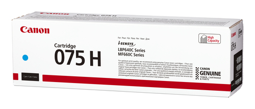Canon 075 H C Original High (XL) Yield Laser Toner Cartridge - Cyan Pack - 2500 Pages
