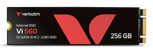 Unità stato solido Verbatim Vi560 - M.2 2280 Interno - 256 GB - SATA (SATA/600) - 110 TB TBW - 560 MB/s Velocità massima t