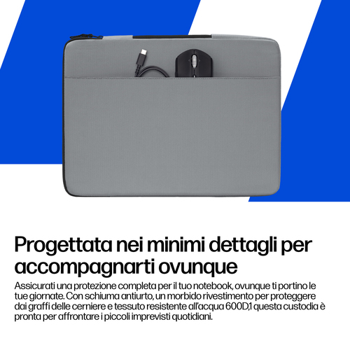 Borsa rigida per il trasporto HP (Sleeve) per 38,1 cm (15") a 40,6 cm (16") Computer portatile - Resistenza all'acqua, Ant