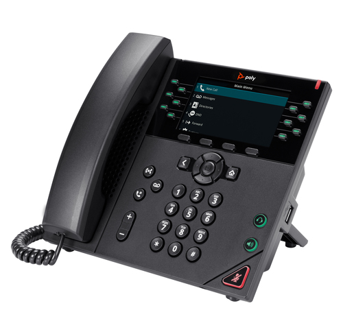 HP Poly VVX 450 12-Line IP Phone and PoE-enabled. Product type: IP Phone, Product colour: Black, Handset type: Wired hands