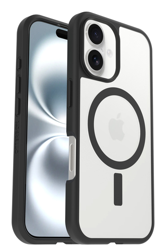 OtterBox React Case for Apple iPhone 16 Smartphone - Black Crystal (Clear/Black) - 1 - Drop Resistant, Scrape Resistant - 