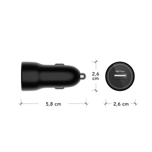 dbramante1928 ApS 18 W Auto Adapter - Universal Adapter - 1 USB - For Smartphone, Notebook, MacBook, iPhone, Ultrabook - 1