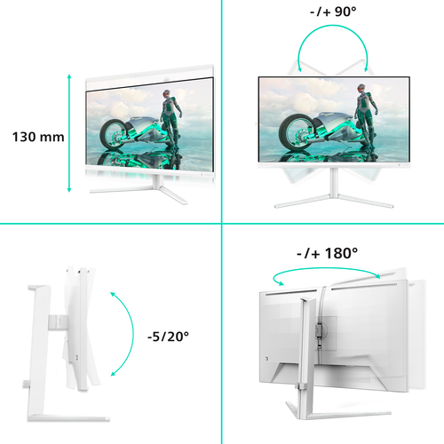 Monitor LED da gioco Evnia 27M2N3501PA 685,8 mm (27"") Classe WQHD - 16:9 - Bianco - 68,6 cm (27"") Viewable - IPS veloce 