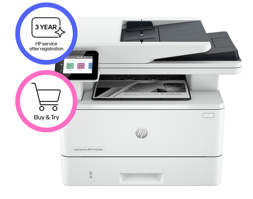 HP LaserJet Pro 4102DW Laser Multifunction Printer - Copier/Printer/Scanner - For Plain Paper Print