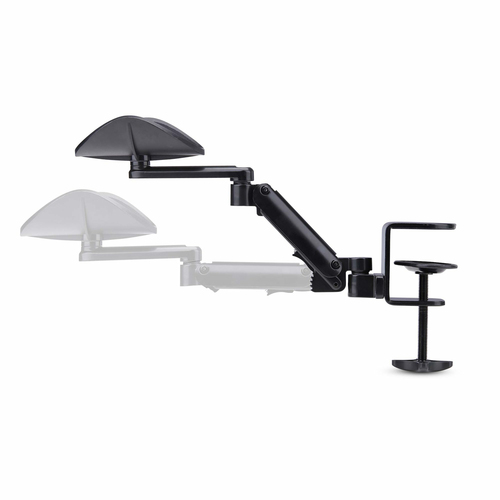 StarTech.com Armrest - Black - 1 - 5000000 nm - 70 mm Adjustable Height - 90° Tilt - 360° Swivel - Clamp Mount - Aluminium