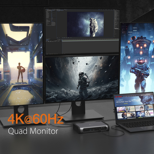 j5create JTD568 Thunderbolt 4 Docking Station für Smartphone, Monitor, Speicherkartenleser, Notebook - Ladefunktion - Spei