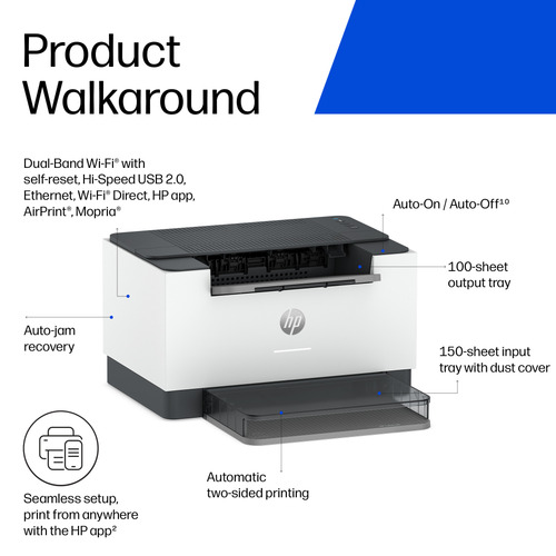 HP LaserJet M223dw Black and white Printer. Print technology: Laser. Number of print cartridges: 1, Maximum duty cycle: 20