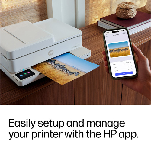 HP Envy 6530e Wired & Wireless Inkjet Multifunction Printer - Colour - White - Copier/Printer/Scanner - 4800 x 1200 dpi Pr