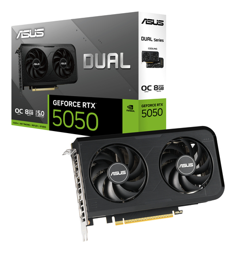 ASUS Dual -RTX5050-O8G. Processeur graphique famille: NVIDIA, Processeur graphique: GeForce RTX 5050. Mémoire carte graphi