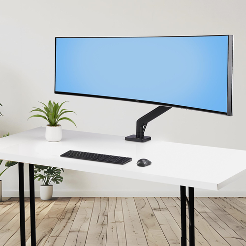 StarTech.com Monitor Desk Mount for up to 49in 32:9 Ultrawide Curved Screen, Mechanical Spring Arm, C-Clamp/Grommet, Max W