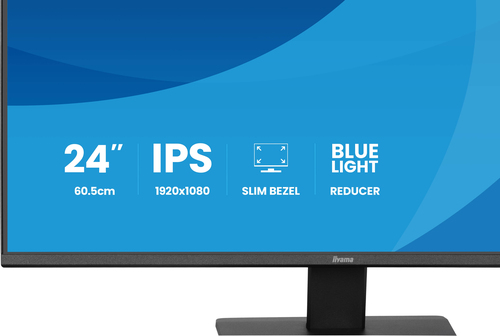 iiyama ProLite X2491H-B1 24 Zoll Klasse Full HD LED-Monitor - 16:9 Format - Mattschwarz - 60,5 cm (23,8 Zoll) Viewable - I