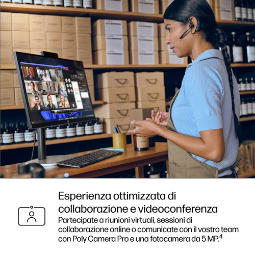 HP ProStudio 4 All-in-One G1i 23.8 inch Desktop AI PC. Dimensioni diagonale schermo: 60,5 cm (23.8"), Tipologia HD: Full H