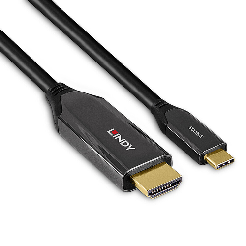 Lindy 1m USB Type C to HDMI 8K60 Adapter Cable. Cable length: 1 m, Connector 1: USB Type-C, Connector 2: HDMI Type A (Stan