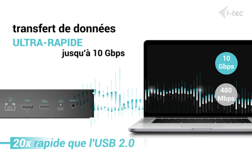 I-TEC UNIVERSAL 5X 4K DISPLAY DOCKING STATION PW DELIVERY 100W