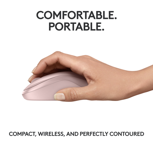 Logitech Silent M240 Mouse - Bluetooth - Optical - 3 Button(s) - 1 Programmable Button(s) - Rose - Wireless - 4000 dpi - S